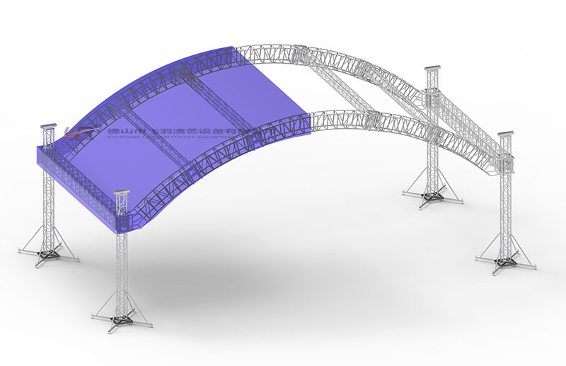 Curved quadrilateral frame